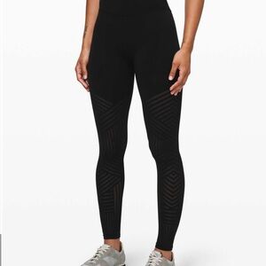 Lululemon Reveal Tight Mesh Stripes Leggings